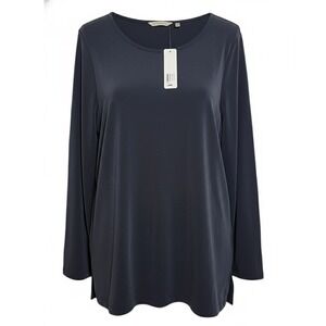 Soft Surroundings Well Being Top Charcoal Grey Long Sleeve Rayon XL 18